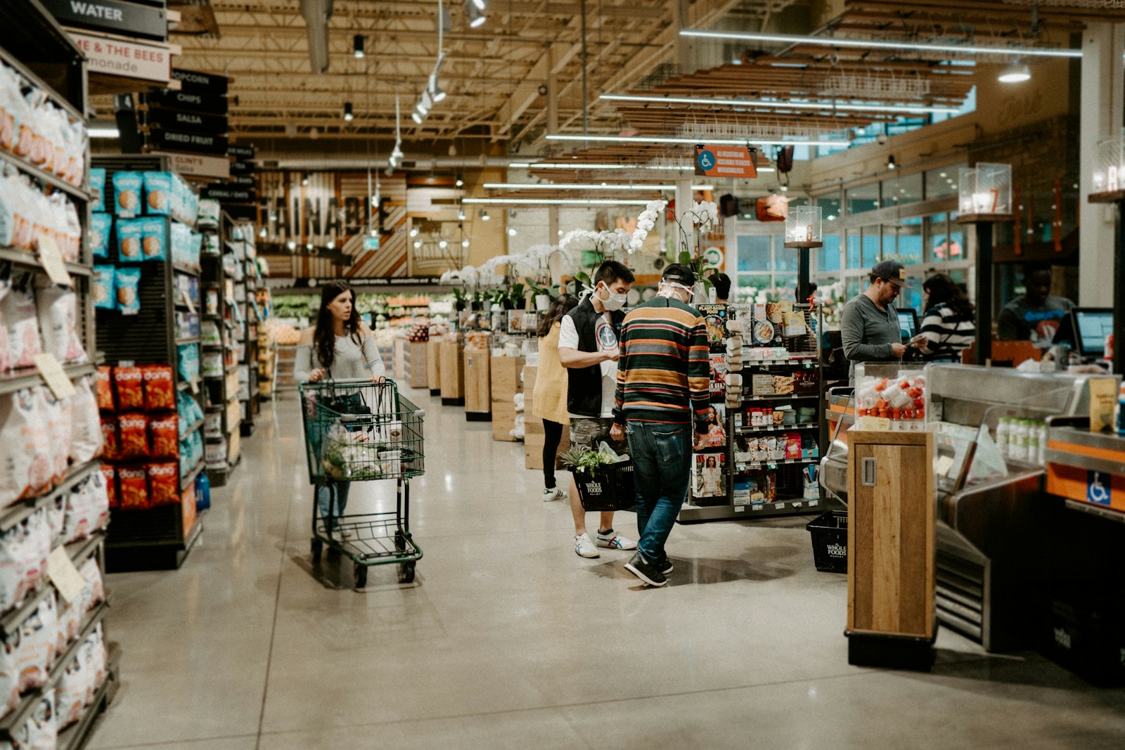 Retail management software in a modern supermarket